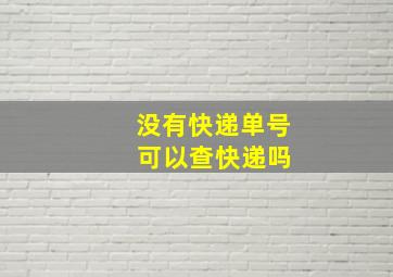 没有快递单号 可以查快递吗